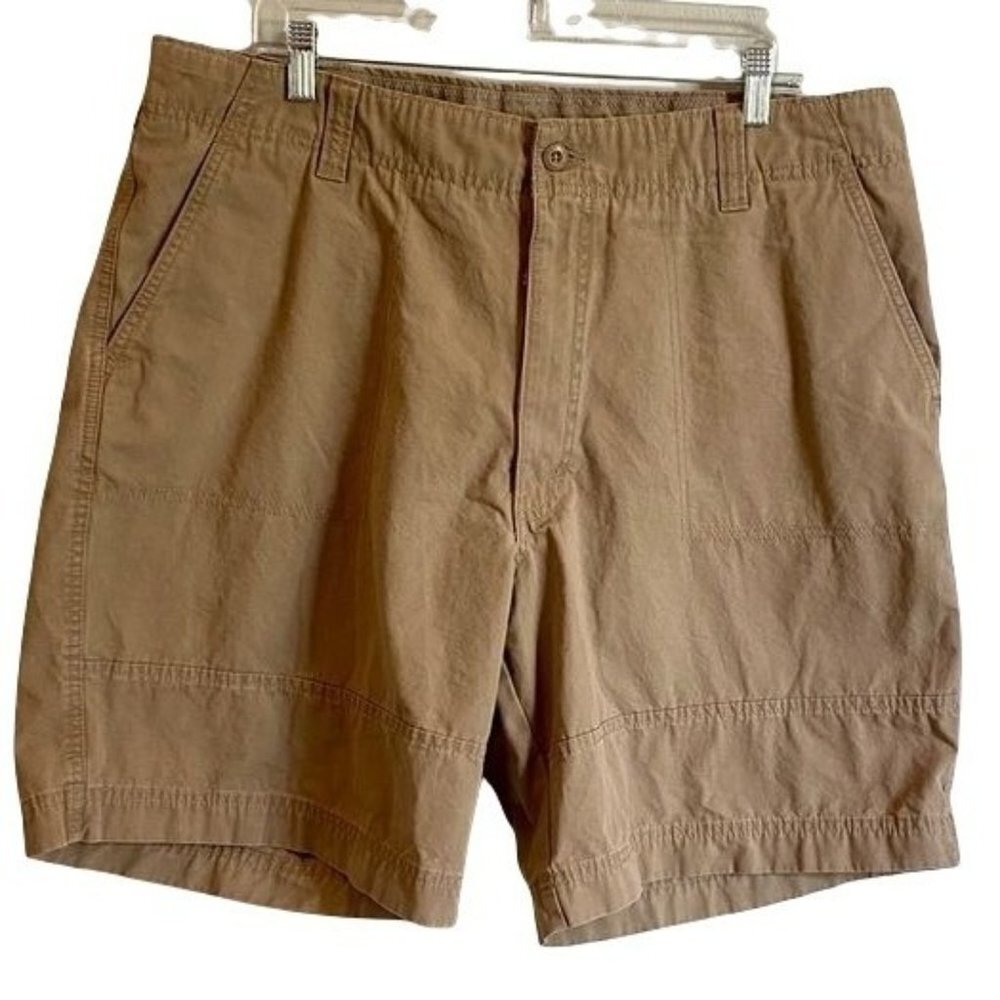 Roundtree & Yorke Mens Tan Cotton Shorts with Pockets Size 38